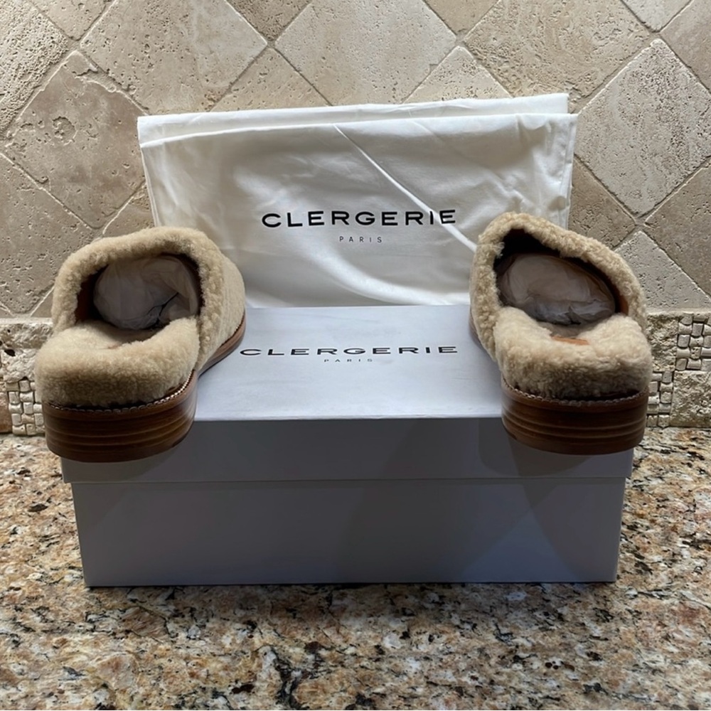 ROBERT CLERGERIE PARIS, GILLIEF, SHEARLING MULES, SIZE US 8.5, EU 38.5 - Picture 3 of 11